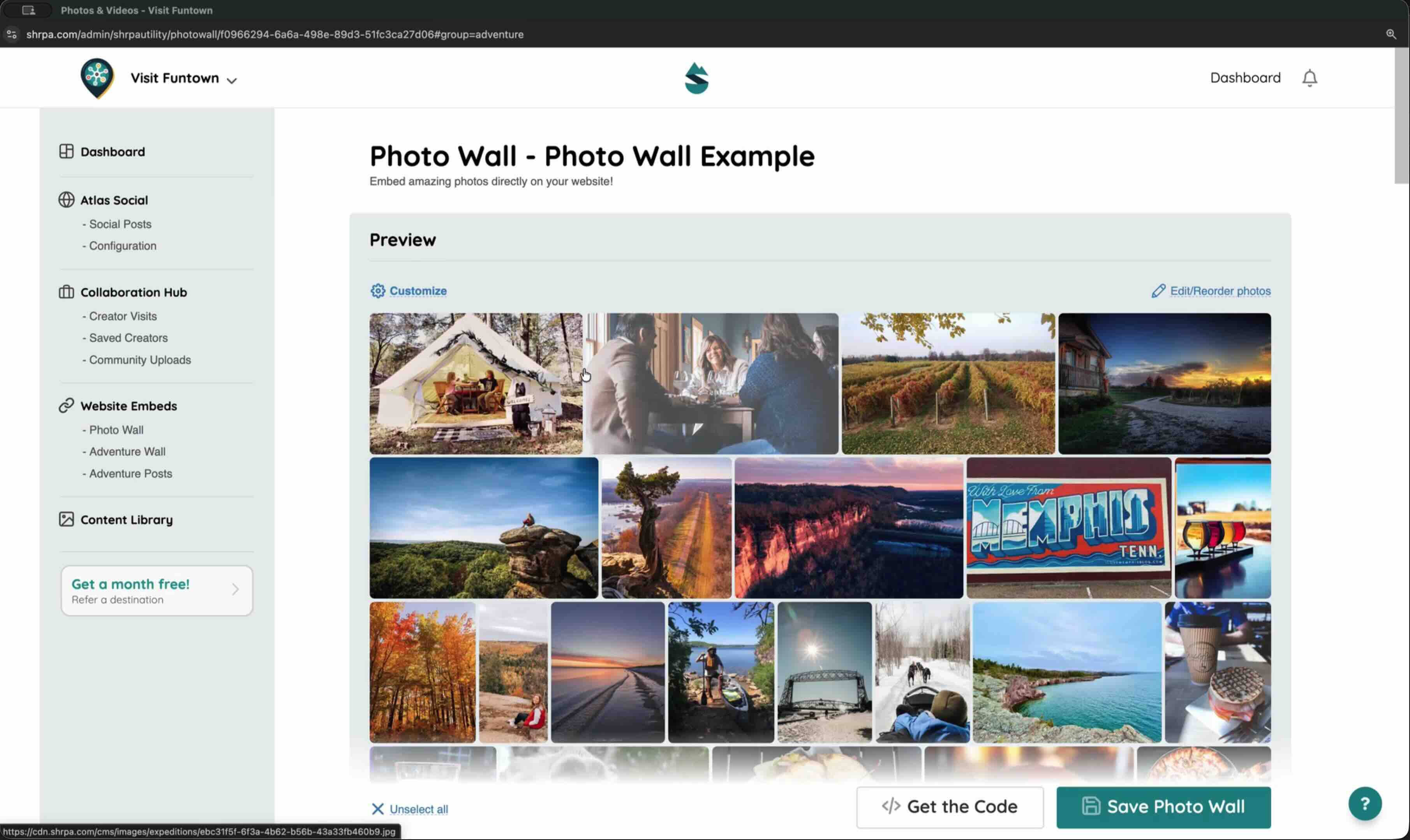 Adding a Photo Wall or Adventure Wall to your website