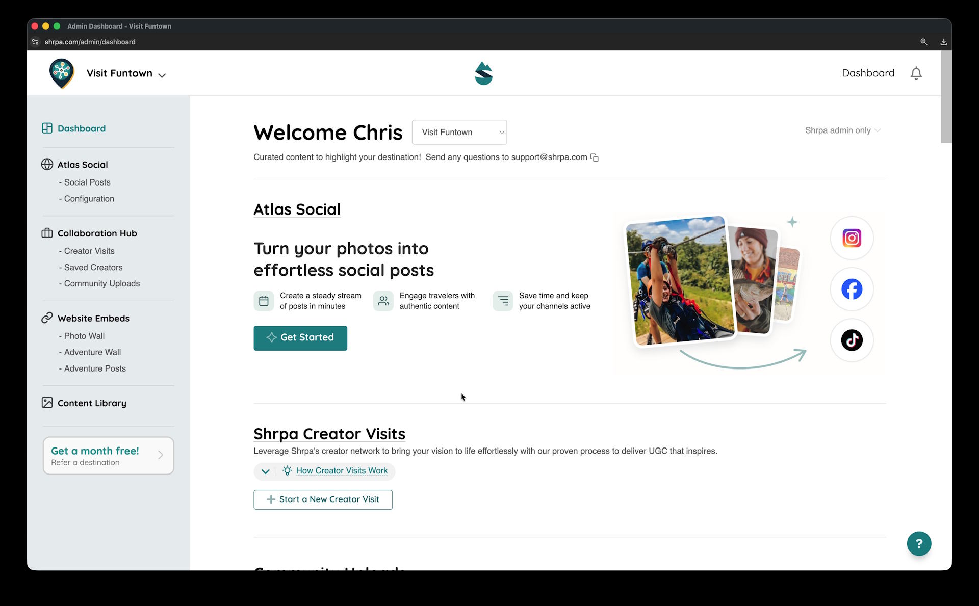 Your Shrpa dashboard in a minute