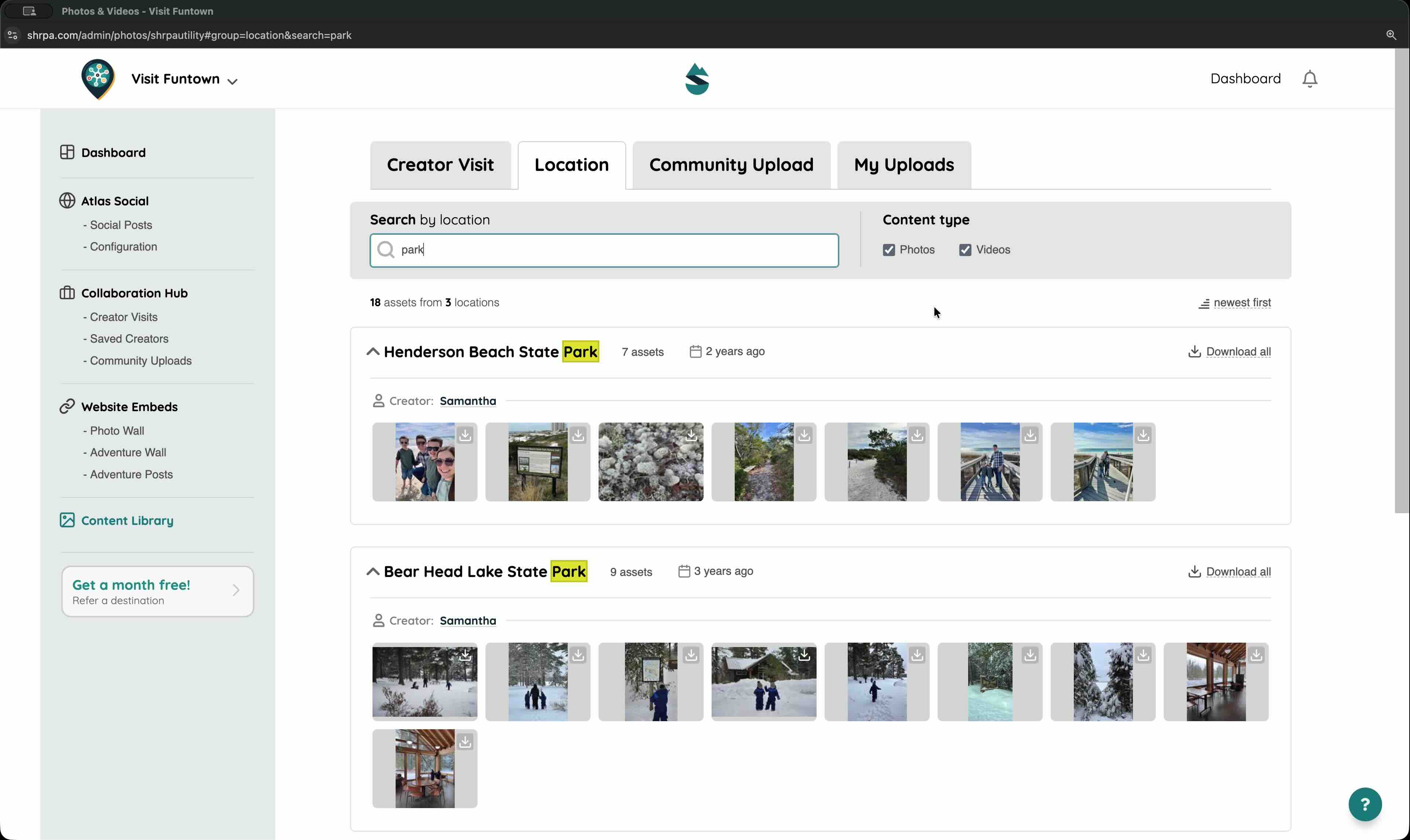 Finding and downloading content