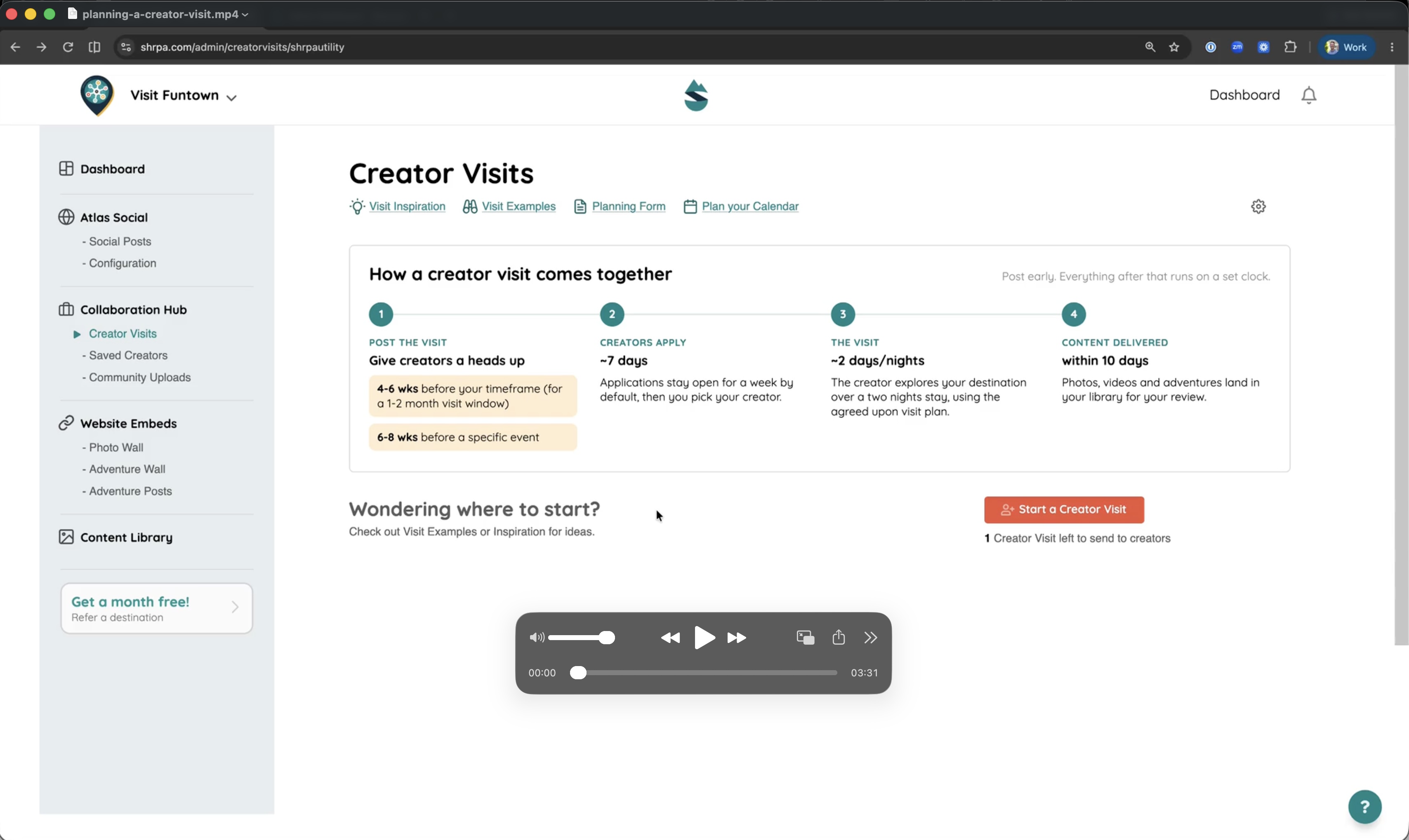 Planning your first Creator Visit