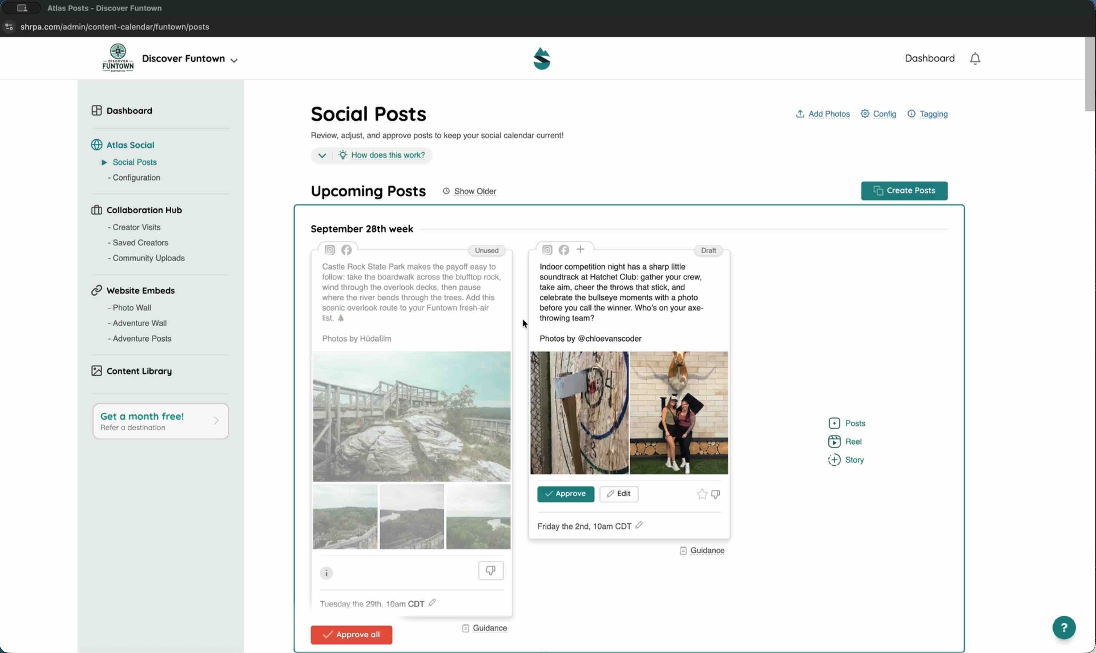 Reviewing and approving your weekly posts